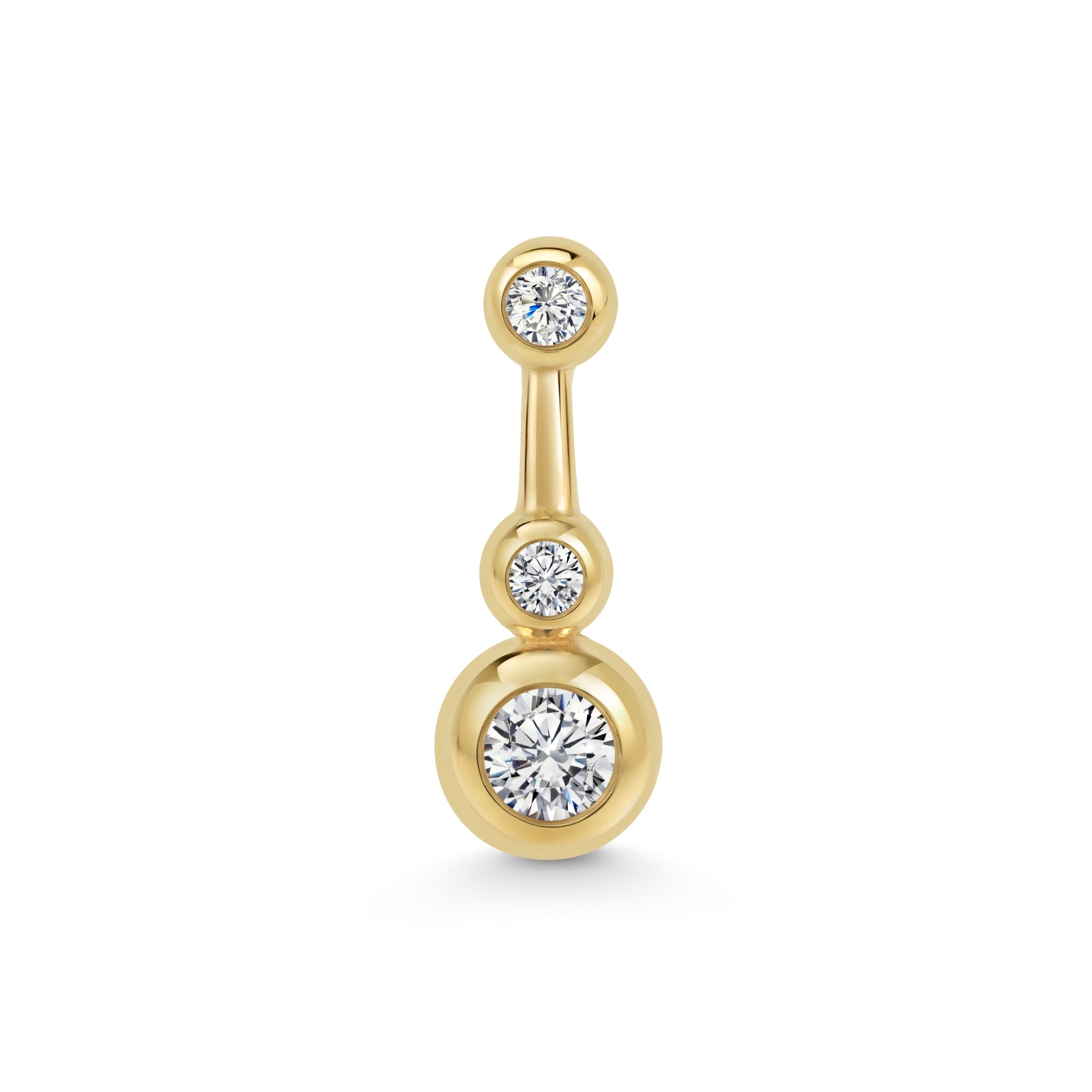 Diamond Set 18ct Gold Mini Ray Single Stud v1